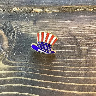 Vintage PATRIOTIC RED WHITE & BLUE UNCLE SAM TOP HAT PIN • $8.99