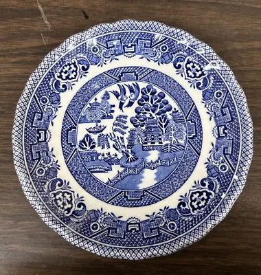 Vintage Fine Myott Made In England Meakin Tableware Saucer Blue/White 5 3/4” • $4