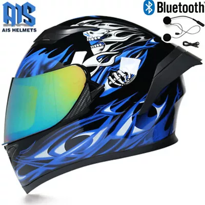 Flip Up DOT Motorcycle Bluetooth Modular Helmet Double Lens Full Face Motocross • $83.56