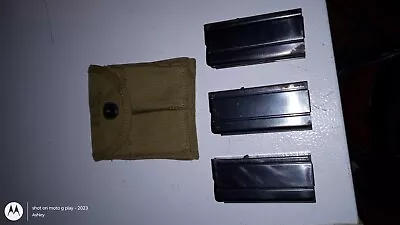 3 WW2 US M1 Carbine MAGAZINES  U  Marked/ 1943 Ammo Pouch George Rumley • $185