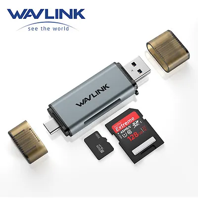 Wavlink Card Reader USB 3.0 Type C To SD Micro SD TF Smart Memory Card Adapter  • $6.98