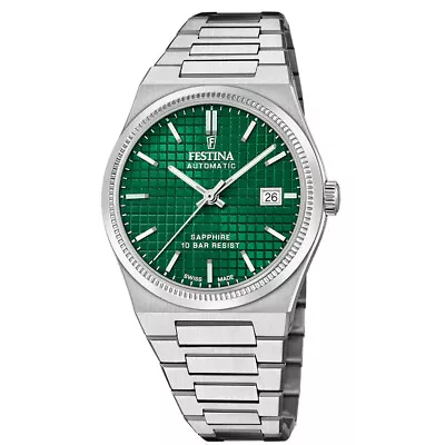 FESTINA Swiss Made AUTO 40MM Green Dial Men's Watch F20028-3 • $505