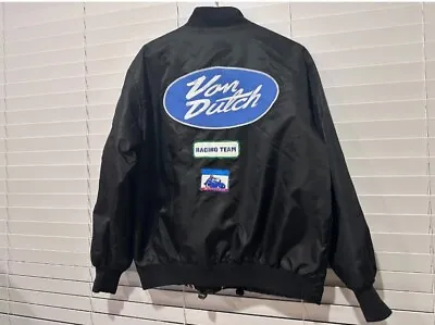 🚨🔥Vintage Von Dutch Jacket Los Angeles Black Patches Motorcycle Racing Sz Lrg  • $999.99