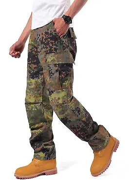 BACKBONE Mens Military Tactical BDU Camouflage Pants Casual Cargo Pants Trousers • $38.99