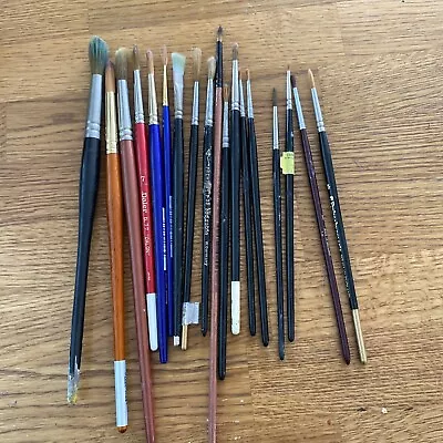 Job Lot 18 Watercolour Paint Brushes Daler Rowney W & N Pro Arte Guitar Renoir • £30