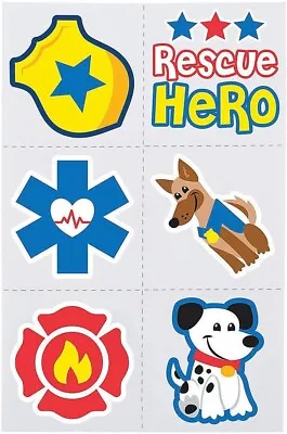 FIRST RESPONDER Rescue Hero Temporary Tattoos Party Favors FIREMAN POLICE NURSE • $9.95