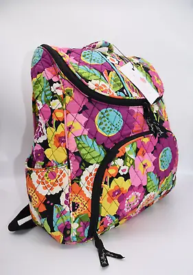 $29.70 • Buy Vera Bradley Double Zip Backpack In  Va Va Bloom  Pattern
