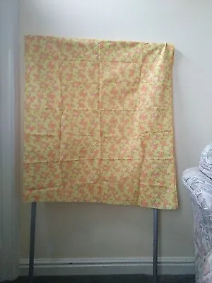 Vintage 60's/70's Yellow With Orange Flowers Polyester Material • £10