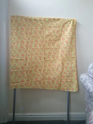 Vintage 60's/70's Yellow With Orange Flowers Polyester Material • £10
