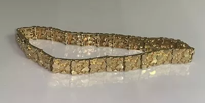 10k Gold Nugget Vintage Link Classic Bracelet Gift For Men Women • $305