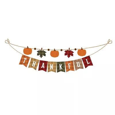 Thankful Fall Burlap String Banner Thanksgiving Leaves 60 W Briarwood Lane • $19.99