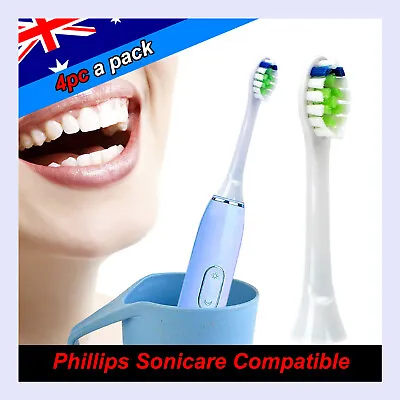 $8.49 • Buy 4pc Philips Sonicare Diamond Clean Toothbrush Brush Heads Compatible HX6064