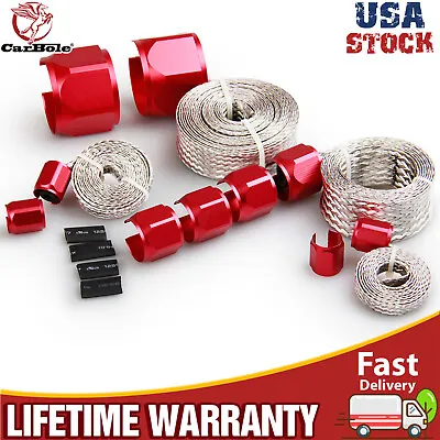 Universal Radiator Hose Sleeving Stainless Steel Braided Dress-Up Hose Cover Kit • $27.69