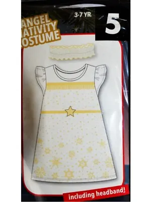 Girls Dress-Up ANGEL Christmas School Play Nativity Costume  Fit Ages  3-7 Years • £4.95