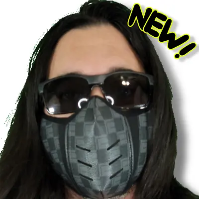 Black Gray Checker Mortal Kombat Ninja Face Mask Cosplay Costume Halloween Party • $12.98