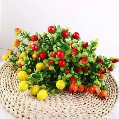 £3.76 • Buy Party Decor Plastic Grass Artificial Fruit Artificial Plants Fruit Branch