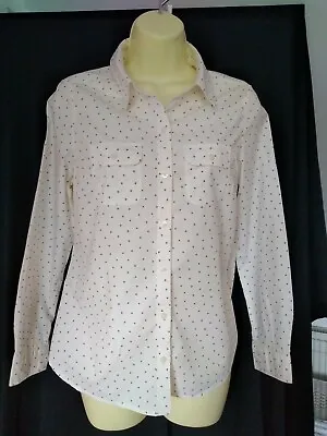 £5.99 • Buy Gap Cotton Shirt Size XS 8 Cream Polka Dot Good Condition