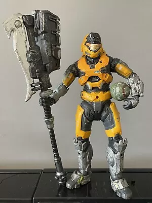 Halo Reach Yellow Mark V B Spartan 5  Figure W/ Griffball Hammer Bomb Mcfarlane • £29.99