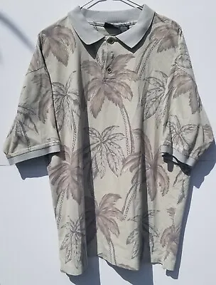 OP Sport Ocean Pacific Vintage Hawaiian Palm Tree Golf Large Short Sleeve Polo • $12