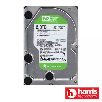 (USED) Western Digital WD20EARX-00PASB0 - 2TB 7.2K RPM 64MB Cache SATA • $66