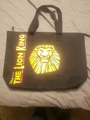 Disney The Lion King Tote Bag Black Zippered Broadway Musical 19 X14   • $12