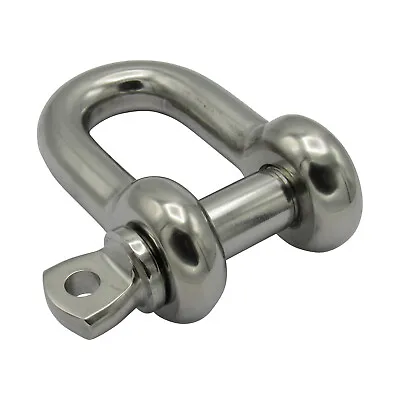 Stainless Steel Lifting D Shackle Screw Pin 1 Ton (1T Marine Boat Trawler) • £8.99