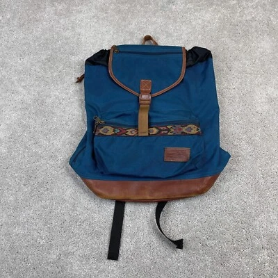 $58.95 • Buy VINTAGE LL Bean Backpack Blue Aztec Southwest Nylon Leather Ruck USA Made