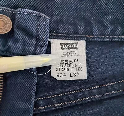 Levi's 555 Jeans 32x32 Indigo Dark Blue Relaxed Straight 90s Y2K USA Vintage • $31.29