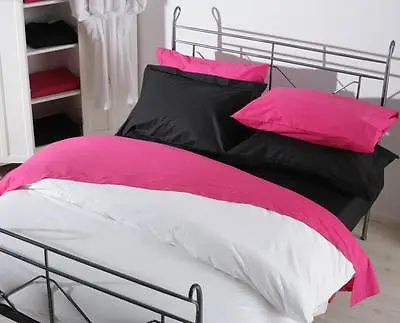 200 Thread Count Egyptian Cotton Bed Linen In Black All Sizes • £12.99