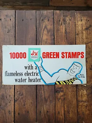 Vintage Rare S&H SH Green Stamps Cardboard Promotional Advertising Sign • $42.30