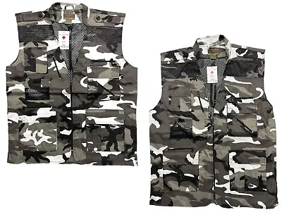 2 NEW Parkland White Gray Camouflage Tactical Fishing Hunting Hiking Vest 2XL • $20.40