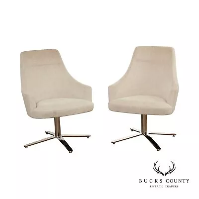 Cumberland Mid Century Modern Style Pair Of Swivel Lounge Chairs • $1495