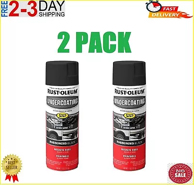 2PC Black Truck Bed Liner Trailer Coating Spray Protection Automotive Paint 15oz • $23.99