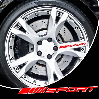 4PCS Red SPORT Style Car Rims Wheel Hub Racing Sticker Graphic Decal Strip Decor • $14.75