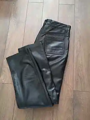 Men's Nightclub Wear Genuine Lambskin Real Leather Pant Black Basic Trouser • $132.05