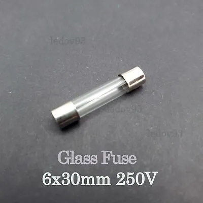 Quick Acting 6mm X 30mm 250V  Glass Fuse 0.1A - 30A Tube Electrical Quick Blow • £1.74
