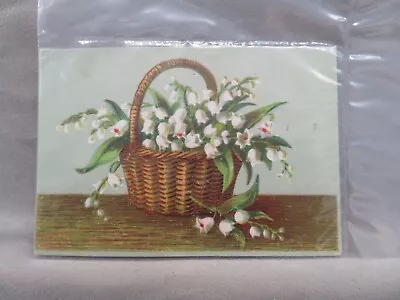 Lily Of The Valley Flowers In Basket Victorian Trade Card • £4.28