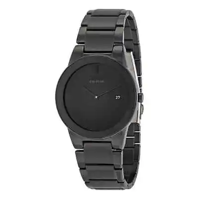 Citizen Axiom Eco Drive Black Dial Black Ion-plated Men's Watch AU1065-58E • $158.40