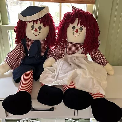 Vintage Handmade Extra Large Raggedy Ann And Andy Dolls 35” Jumbo Size!! • $100