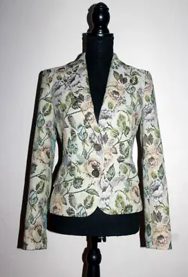 ZARA Tapestry Floral Blazer Jacket Vintage Embroidered Size S Small UK 10 38 6 • $56.83