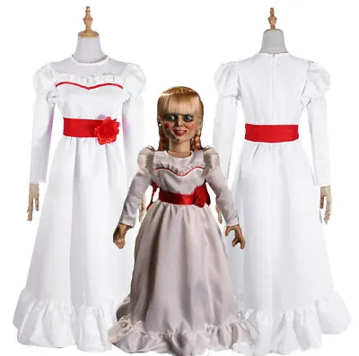 ANNABELLE The Conjuring Doll Adult Kids Costume Fancy Dress Halloween Cosplay • £12.69
