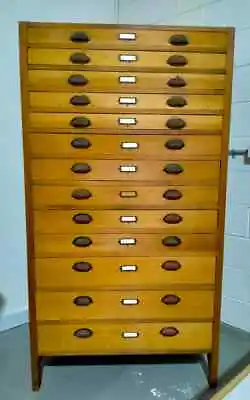 $2677 • Buy Antique Printing Typesetting Cabinet With Drawers.