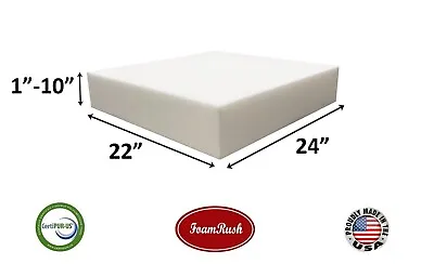 $23.99 • Buy FoamRush 22  X 24  High Density Upholstery Foam Cushion (Made In USA)