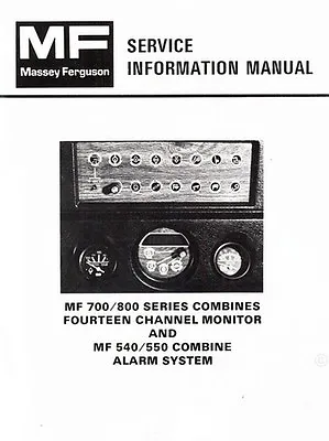 Massey Ferguson MF-540 MF-550 Combine Alarm System 750 760 850 Service Manual • $14.74