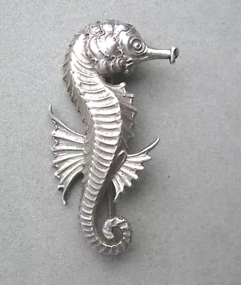Vintage Signed CINI Sterling Silver SEAHORSE PIN • $55