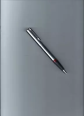 PaperMate Prototype Brushed Chrome W/Red Trim & Blk Rubber Grip Roller Ball Pen • $11.95