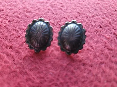 Vintage Sterling Silver Diamond Sunburst Earrings • $21.39