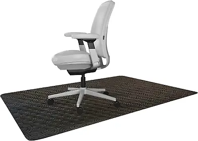 Office Desk Chair Mat - For Low Pile Carpet (With Grippers) Updated Black Swirl • $67.06