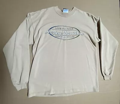 Harley Davidson Crewneck Sweatshirt Large Kansas City Vintage Beige • $23.99