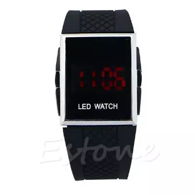 Large Face LED Digital Watch  Waterproof Wristwatch Women Red Color Display • $11.26